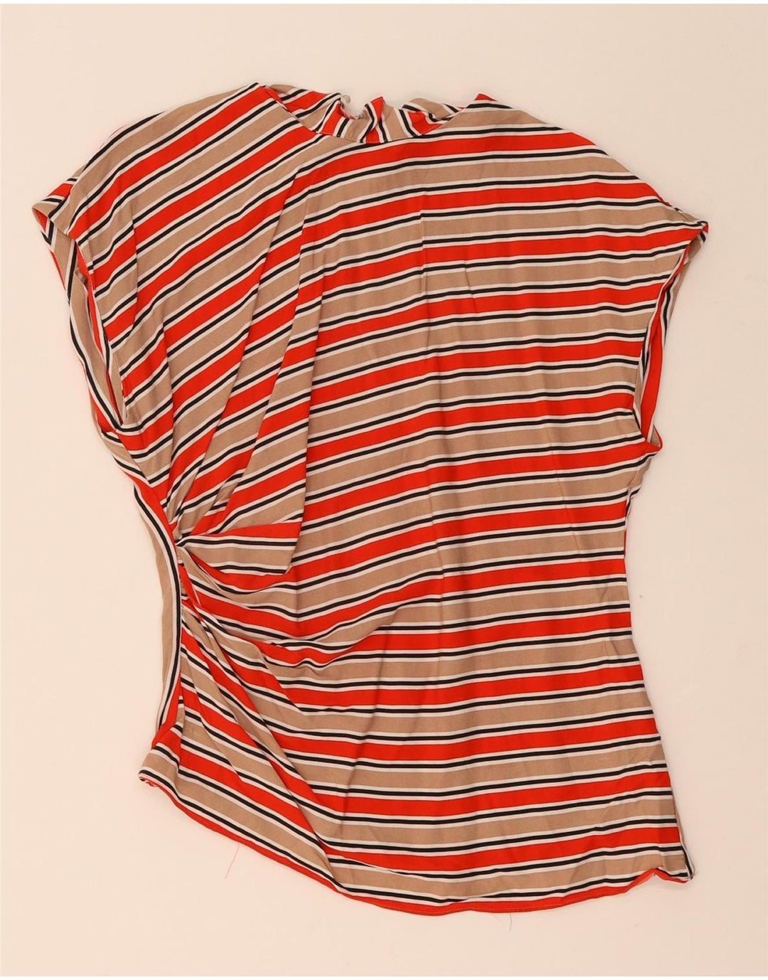 ZARA Dame Bluse Top UK 12 Medium Flerfarvet Stribet