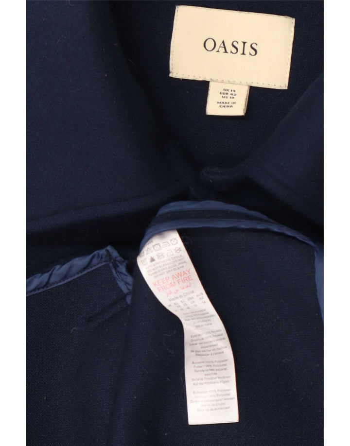 Oasis Womens Utility Jacket UK 14 Large Navy Blue Polyester