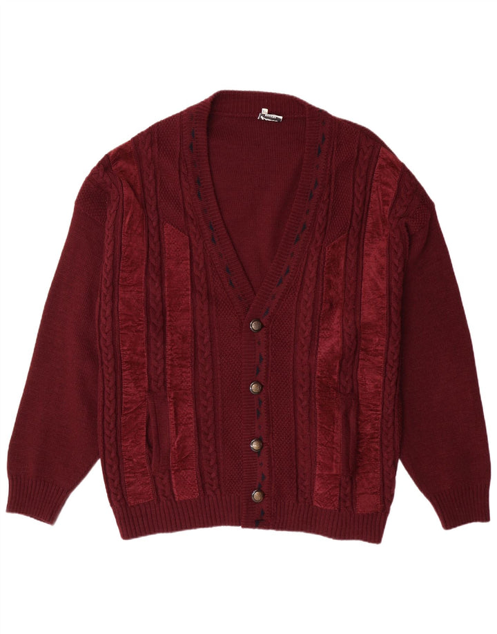 PIMET MAGLIERA Herre Cardigan Sweater XL Burgundy Uld