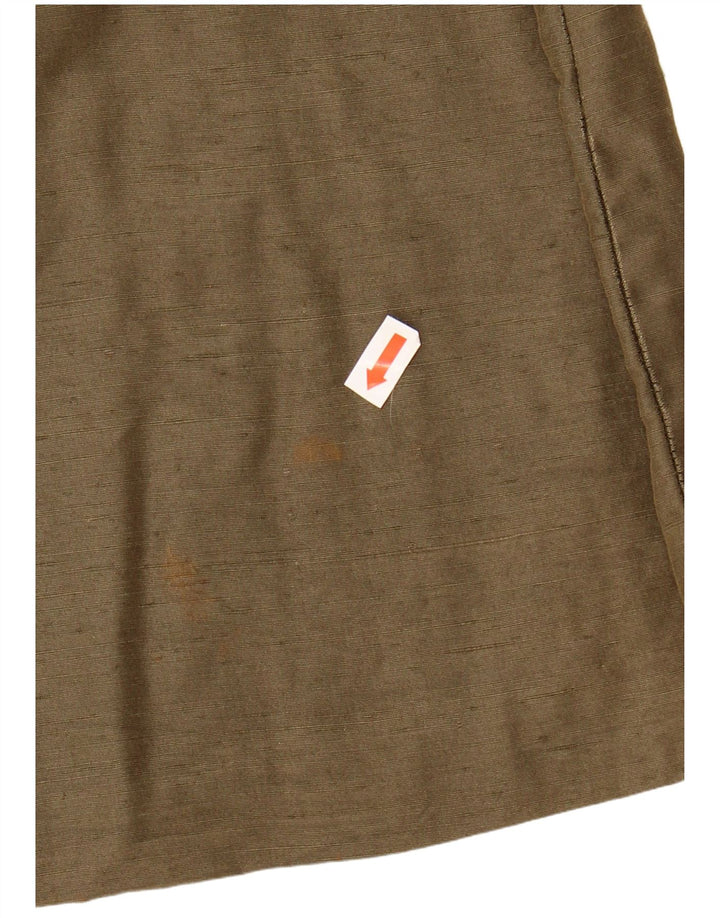 Vintage kvinders højtaljede mininederdel Medium W24 Khaki
