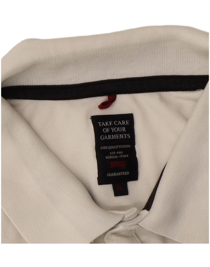CARRERA Mens Polo Shirt XL White Cotton