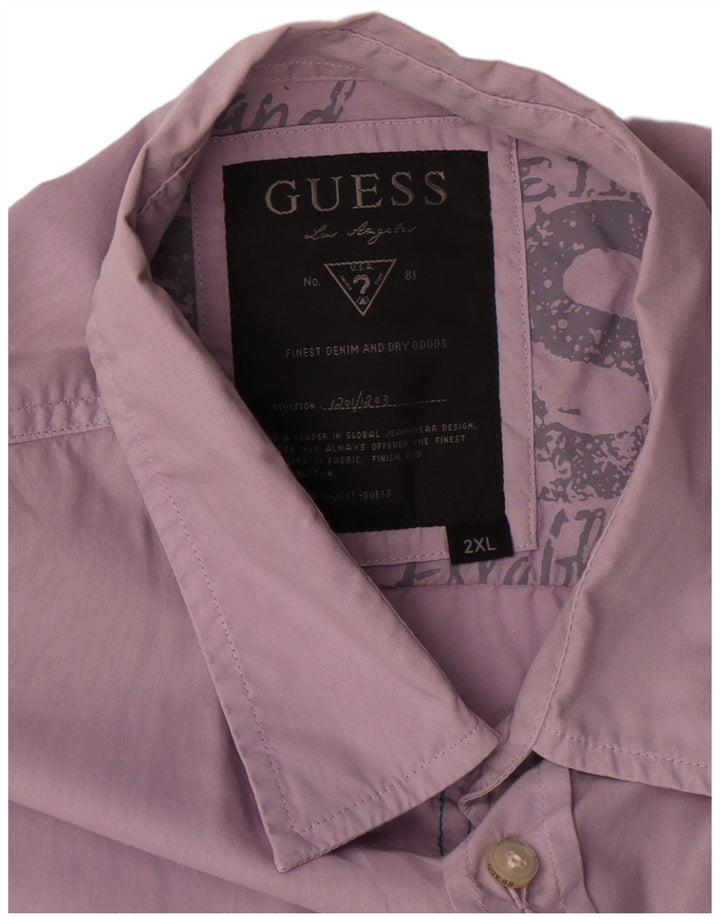 Guess Herreskjorte 2XL Lilla Bomuld