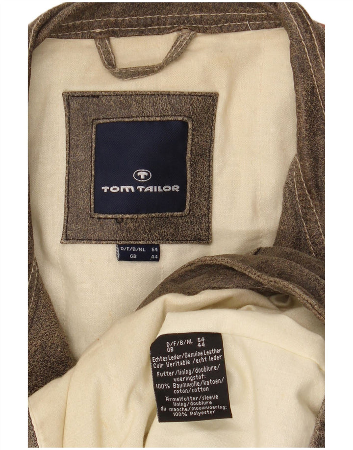 Tom Tailor Herre ruskindsjakke UK 44 2XL Brun Colourblock Læder