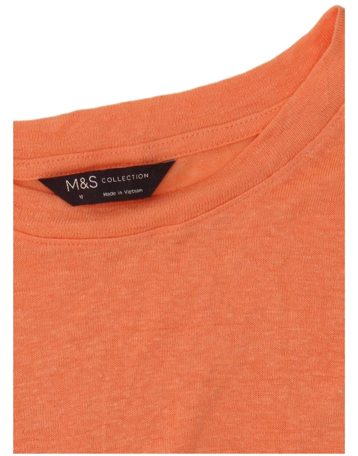 Marks & Spencer Womens Crop Oversized T-shirt Top UK 10 Small Orange