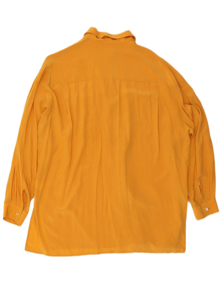 LES COPAINS Womens Shirt Blouse UK 18 XL Yellow Silk