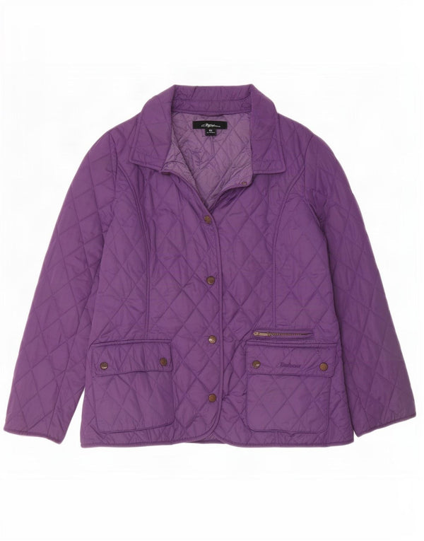 Barbour Quiltet jakke til kvinder UK 12 Medium Lilla Polyester