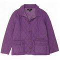Barbour Quiltet jakke til kvinder UK 12 Medium Lilla Polyester