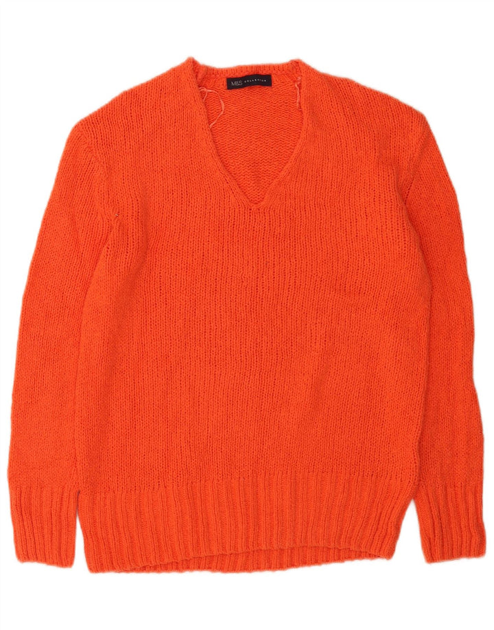 Marks & Spencer Dame Oversized V-hals sweater UK 6 XS Orange