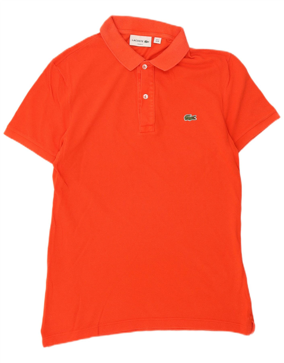 LACOSTE Herre Slim Fit Polo Shirt Størrelse 4 Medium Orange Bomuld