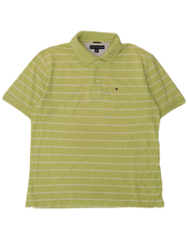 Tommy Hilfiger Herre poloshirt Stor grøn stribet bomuld