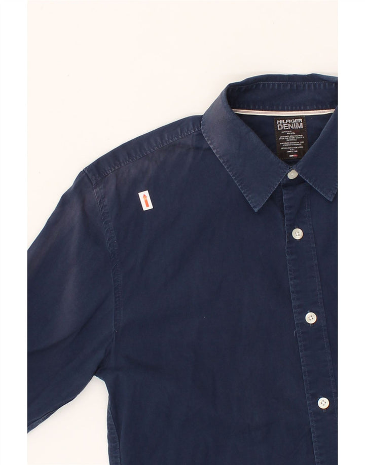 TOMMY HILFIGER Mens Shirt Medium Navy Blue Cotton Vintage Tommy Hilfiger and Second-Hand Tommy Hilfiger from Messina Hembry 