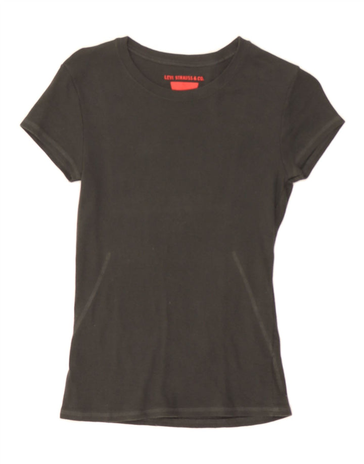 LEVI'S Womens T-Shirt Top UK 10 Small Black Vintage Levi's and Second-Hand Levi's from Messina Hembry 