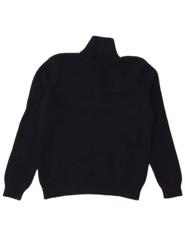 Polo Ralph Lauren Dame Zip Neck Jumper Sweater UK 10 Small Navy Blue