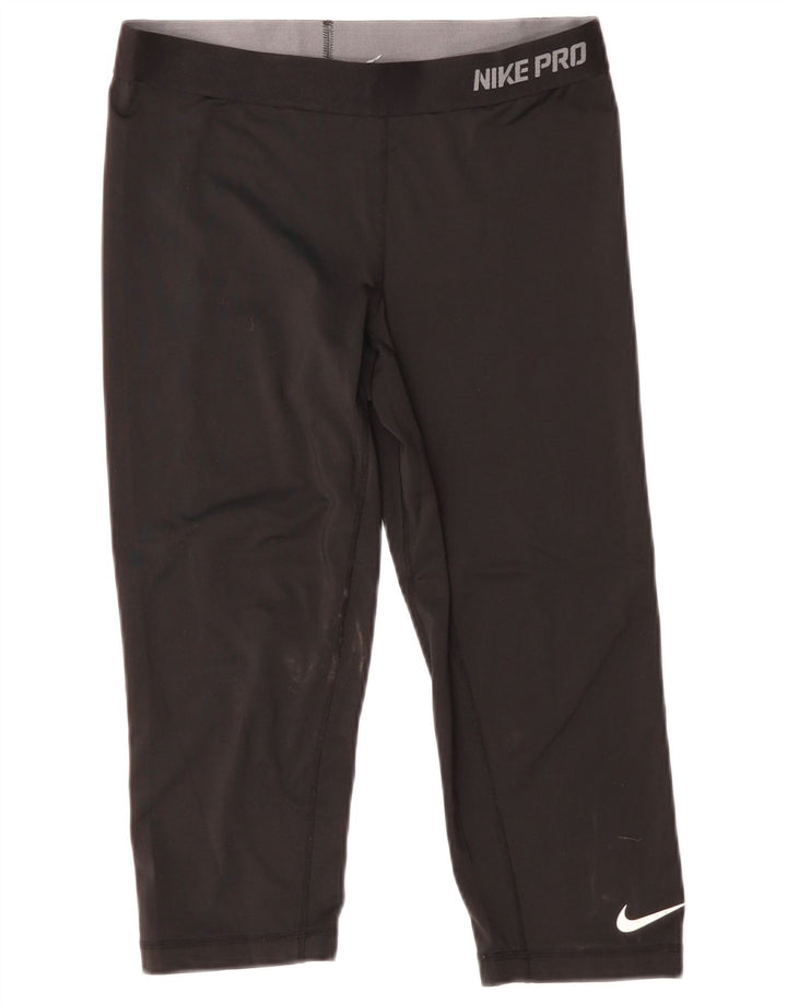 Nike Dame Grafiske Capri Leggings UK 26 Large Sort Polyester