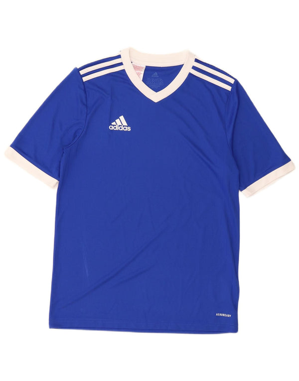Adidas Boys Aeroready T-Shirt Top 15-16 År Blå Polyester
