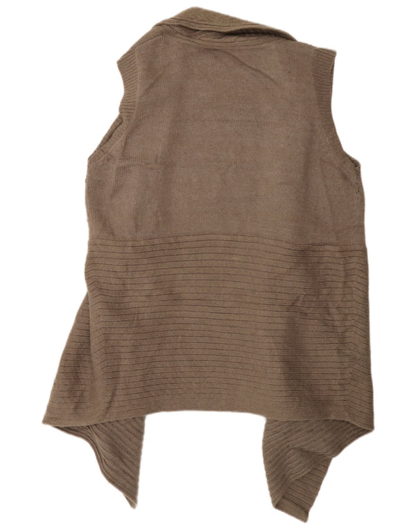 Marks & Spencer Dame Ærmeløs Åben Cardigan Sweater UK 22 3XL Brun