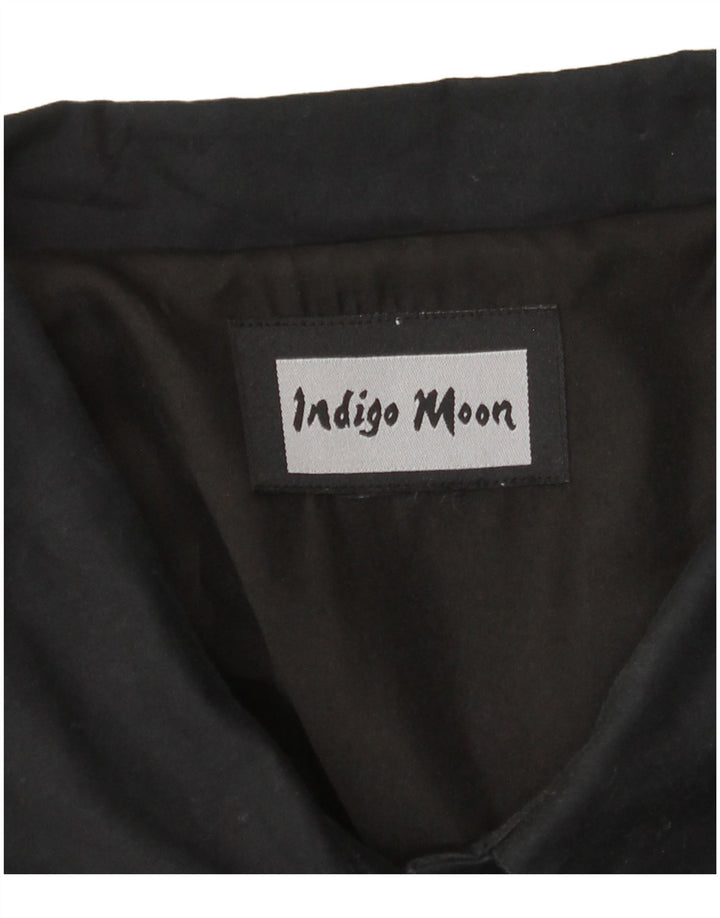 INDIGO MOON Oversized bomberjakke til kvinder UK 22 3XL Sort sommerfugl