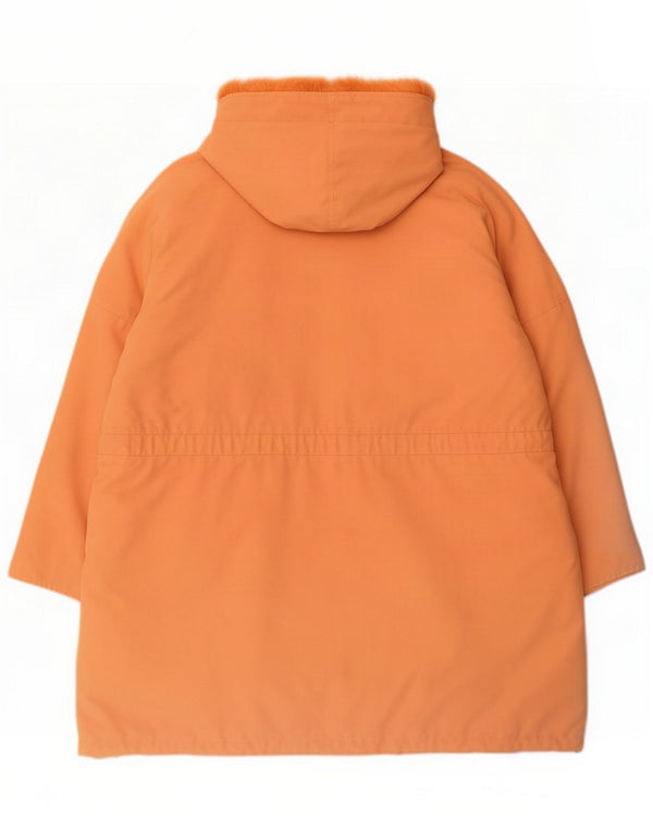 Vintage oversize parkajakke med hætte til kvinder UK 22 3XL Orange