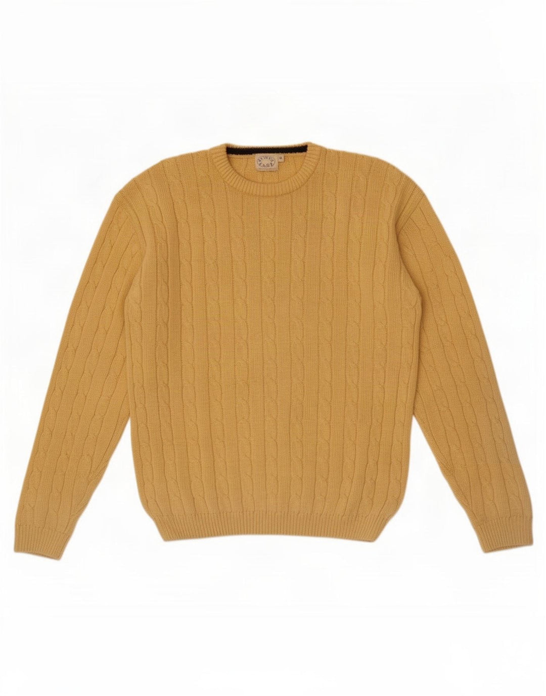 Debenhams herre sweater med rund hals, medium gul bomuld