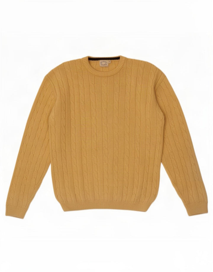 Debenhams herre sweater med rund hals, medium gul bomuld