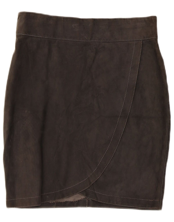 Vintage ruskindsnederdel til kvinder W28 Medium Sort