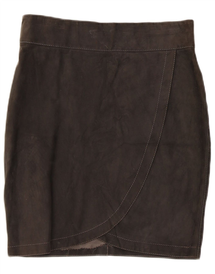 Vintage ruskindsnederdel til kvinder W28 Medium Sort