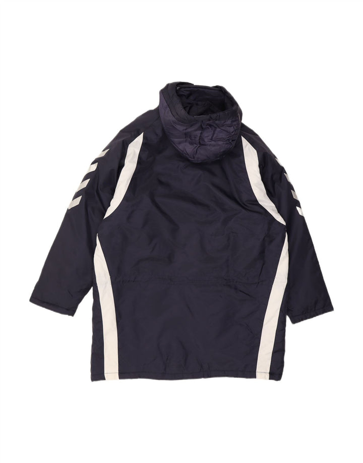 HUMMEL Mens Oversized Hooded Windbreaker Jacket UK 36/38 Small Navy Blue
