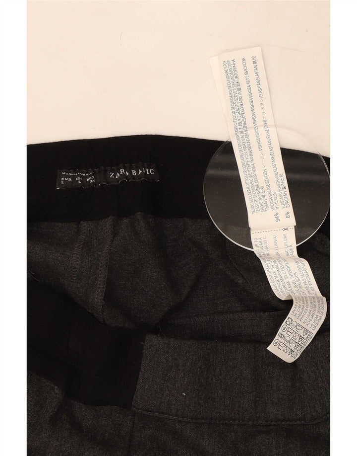 Zara Dame Casual Shorts Large W30 Grå Viscose