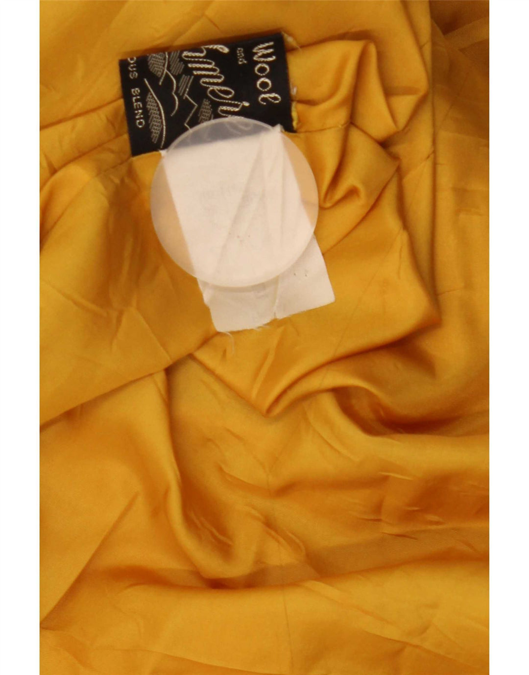 Vintage Dame Overfrakke UK 14 Stor Gul Colourblock Uld