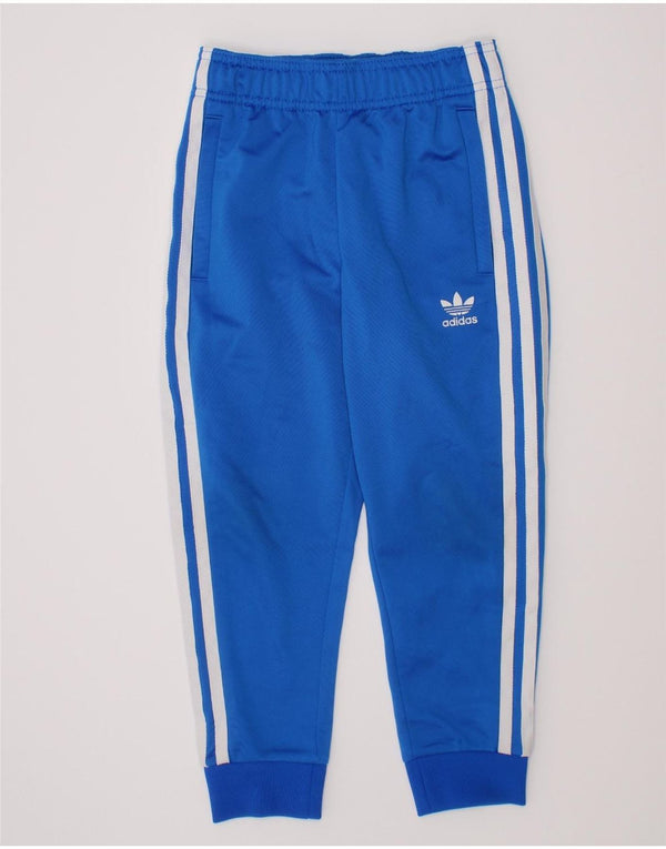 Adidas Boys Joggers Træningsdragt Bukser 5-6 år Blå Polyester