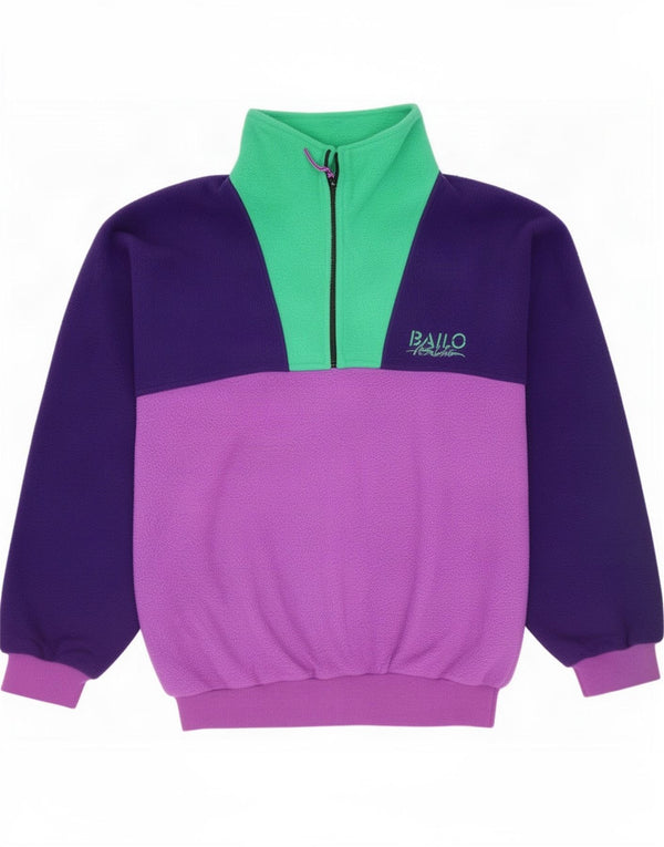 Bailo Herre lynlås-hals Fleece Jumper IT 52 Stor lilla farveblok