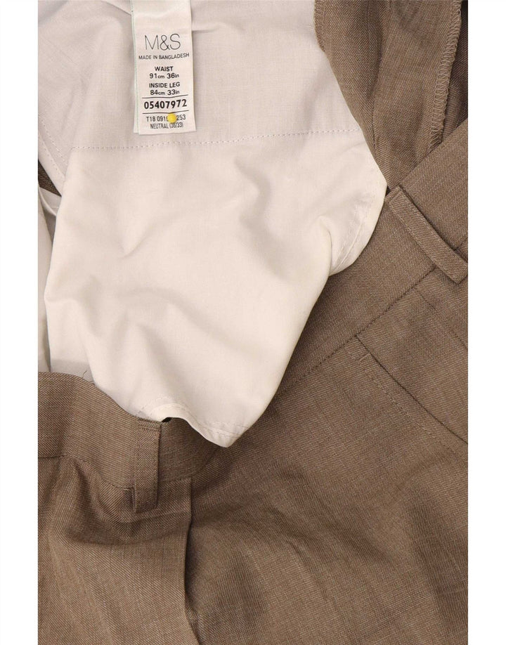 Marks & Spencer Herre Pegged Suit Bukser W36 L33 Beige Polyester