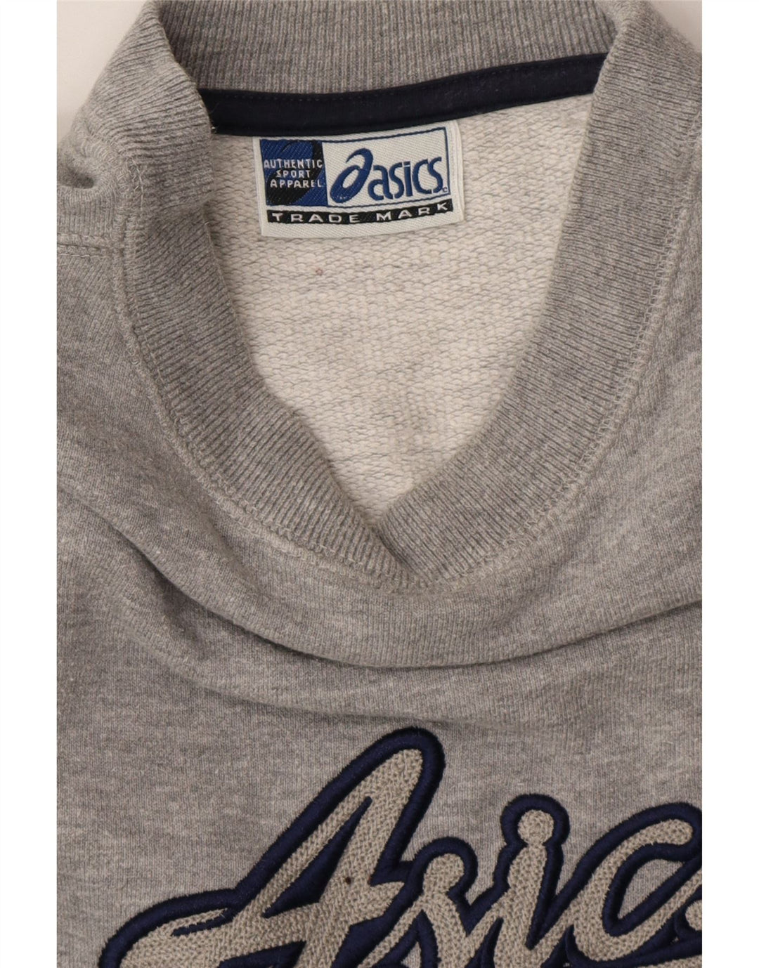 ASICS Mens Graphic Sweatshirt Jumper Large Grey Cotton Vintage Asics and Second-Hand Asics from Messina Hembry 
