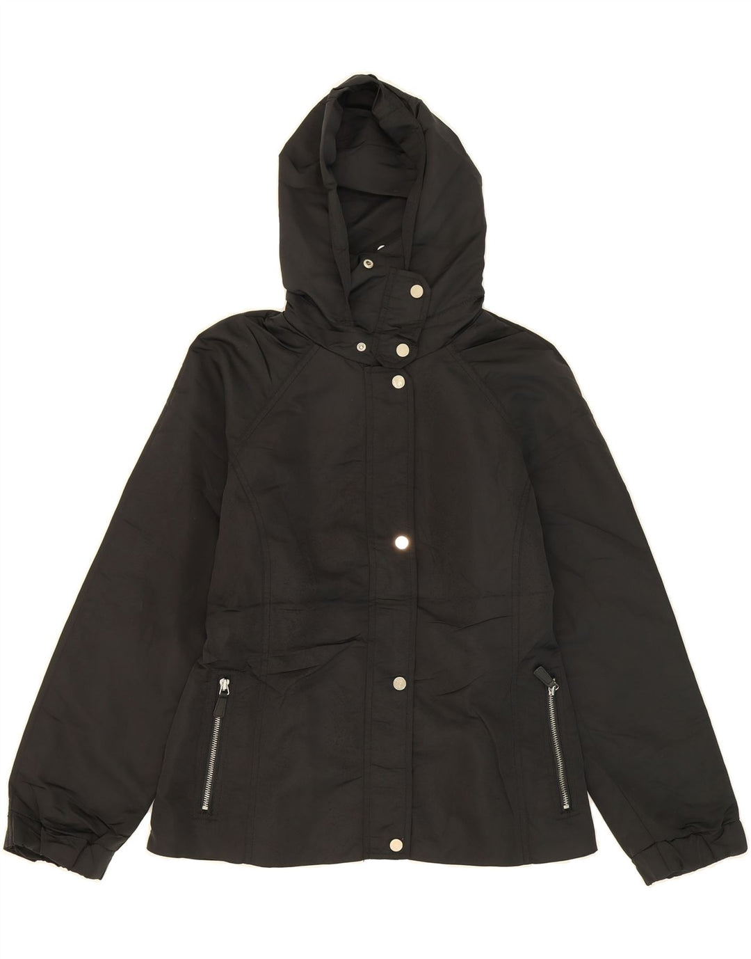 MASSIMO DUTTI Womens Hooded Bomber Jacket UK 14 Large Black Polyester Vintage Massimo Dutti and Second-Hand Massimo Dutti from Messina Hembry 