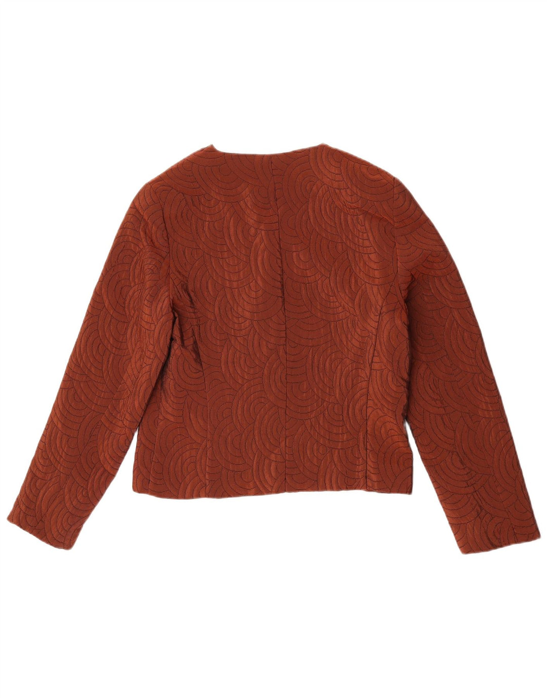 Vintage dame 3-knaps blazerjakke UK 14 medium brun geometrisk acetat