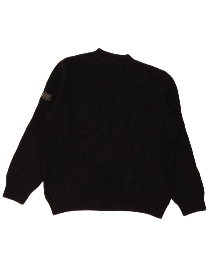 Barbour Dame Turtle Neck Jumper Sweater Medium Sort Uld
