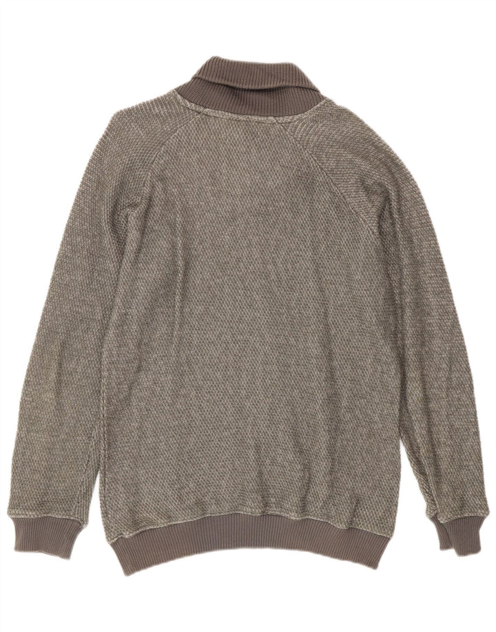 Zara Herre Shawl Neck Jumper Sweater Medium Green Bomuld