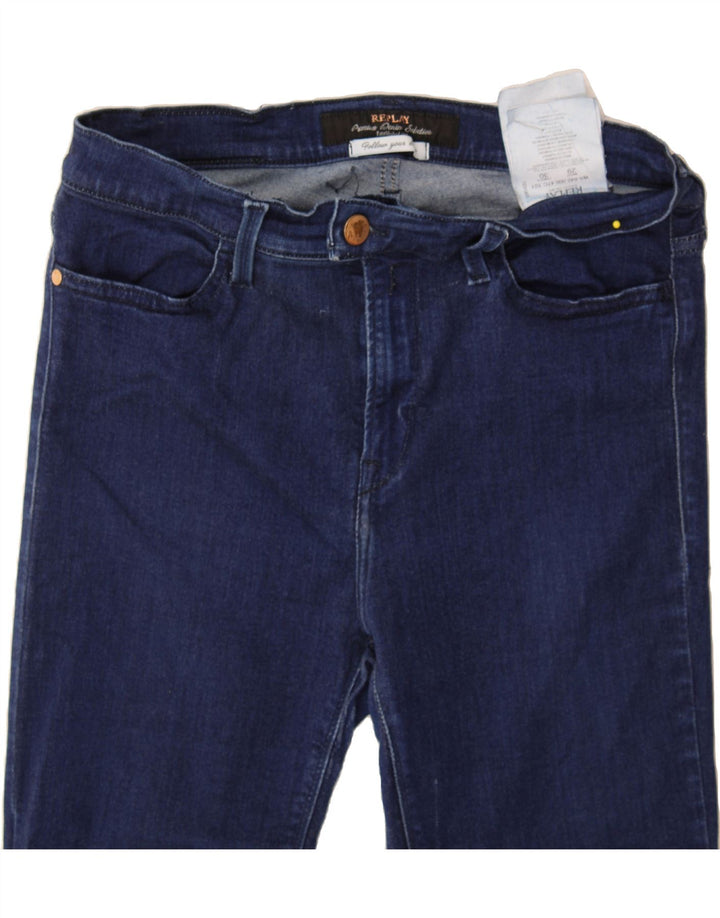 REPLAY Womens Skinny Jeans W29 L30 Navy Blue Modal Vintage Replay and Second-Hand Replay from Messina Hembry 