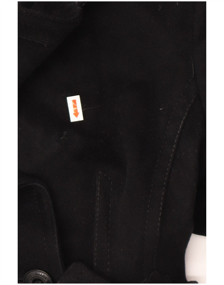 KAREN MILLEN Trench Coat til kvinder UK 8 Lille sort uld