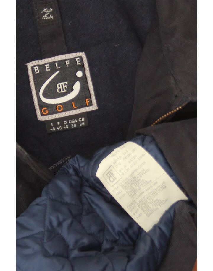 Belfe Herre Windbreaker Jacket UK 38 Medium Navy Blue Bomuld
