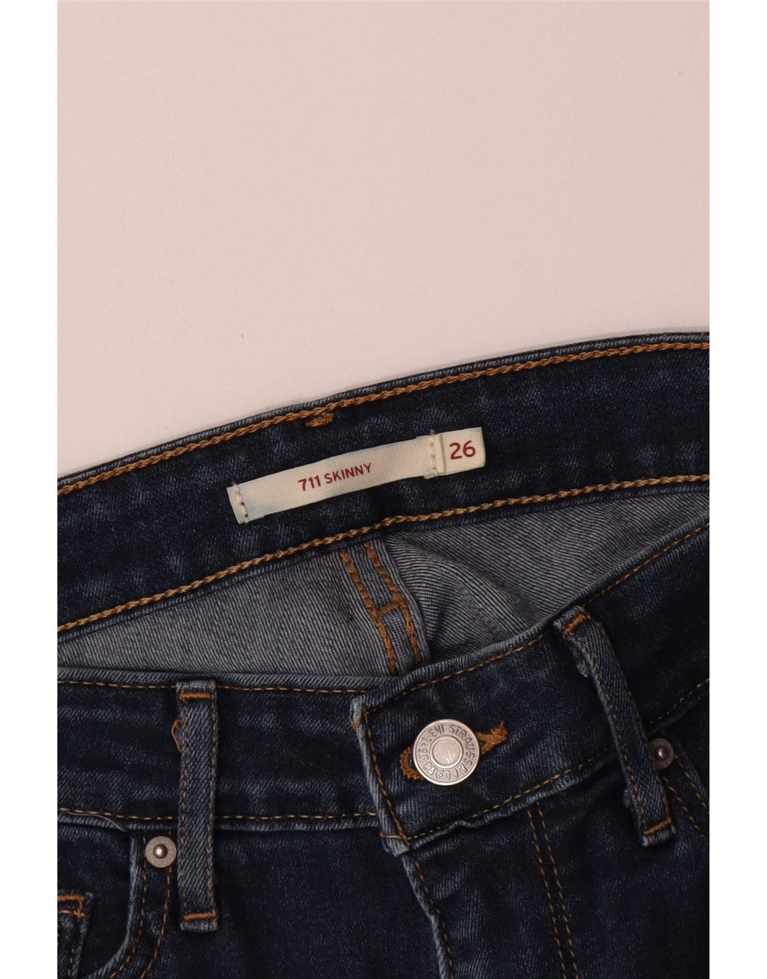 Levi's Dame 711 Skinny Jeans W26 L27 Marineblå