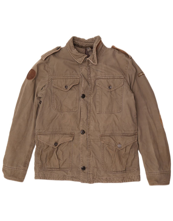 Napapijri Herre Geographic Military Jacket UK 40 Stor Grå Bomuld