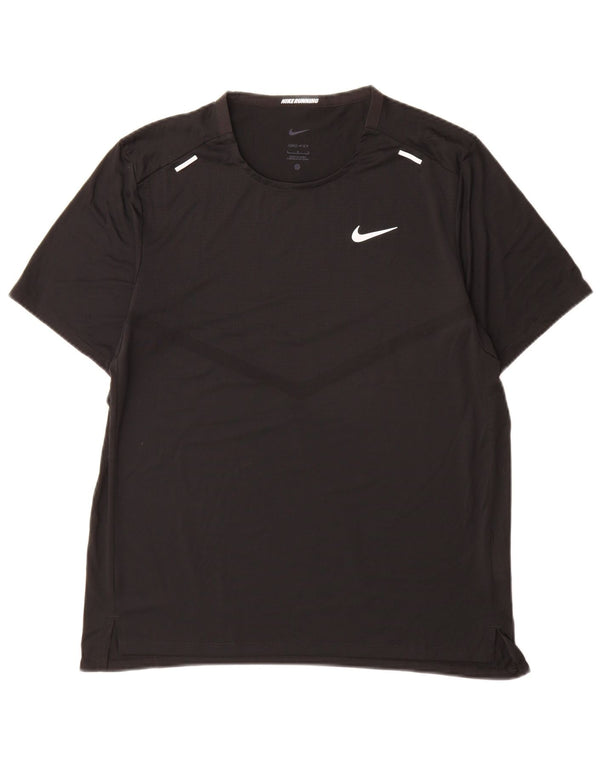 Nike Dri Fit T-shirt top til mænd, stor sort polyester