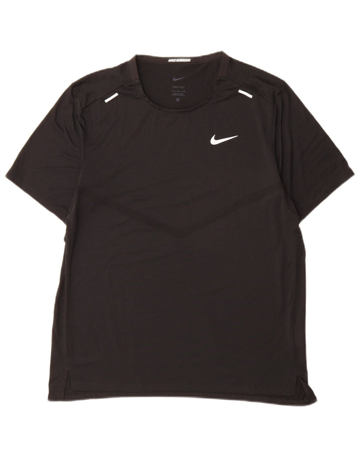 Nike Dri Fit T-shirt top til mænd, stor sort polyester