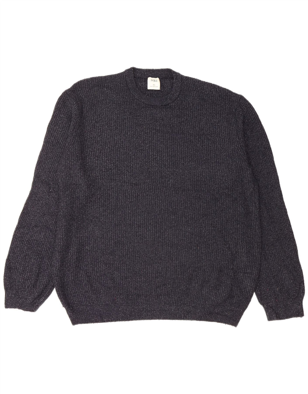 Marks & Spencer Herre sweater med rund hals 2XL Navy Blue Flecked