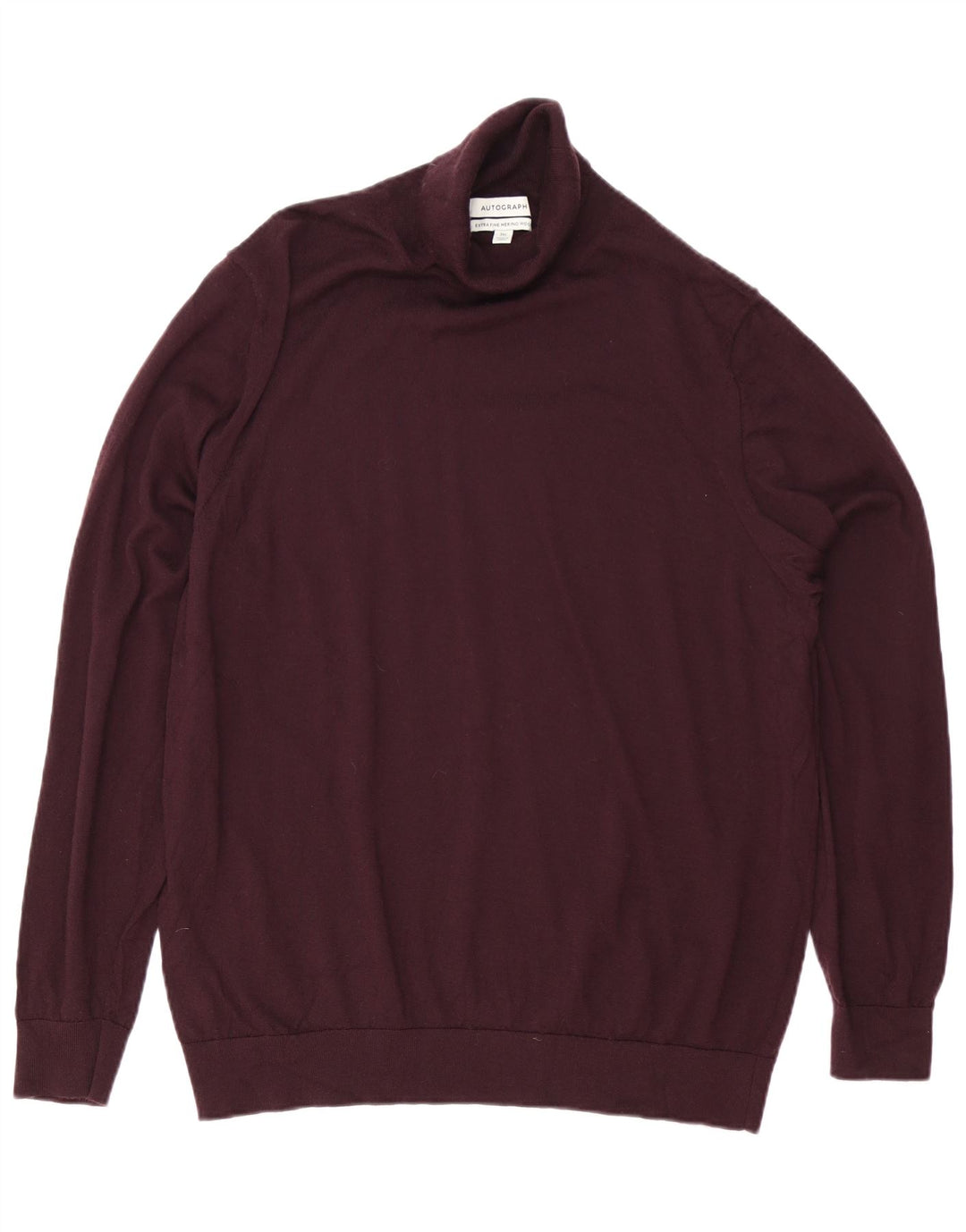 Marks & Spencer Herre Autograph Roll Neck Jumper Sweater 3XL Burgundy