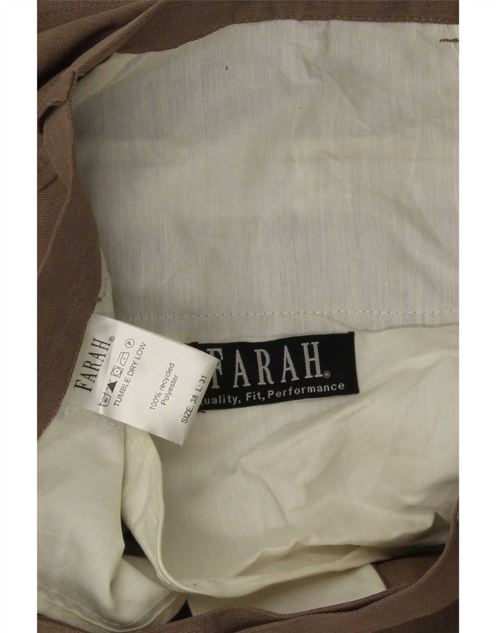 Farah Lige Chinobukser til mænd W38 L31 Beige Polyester