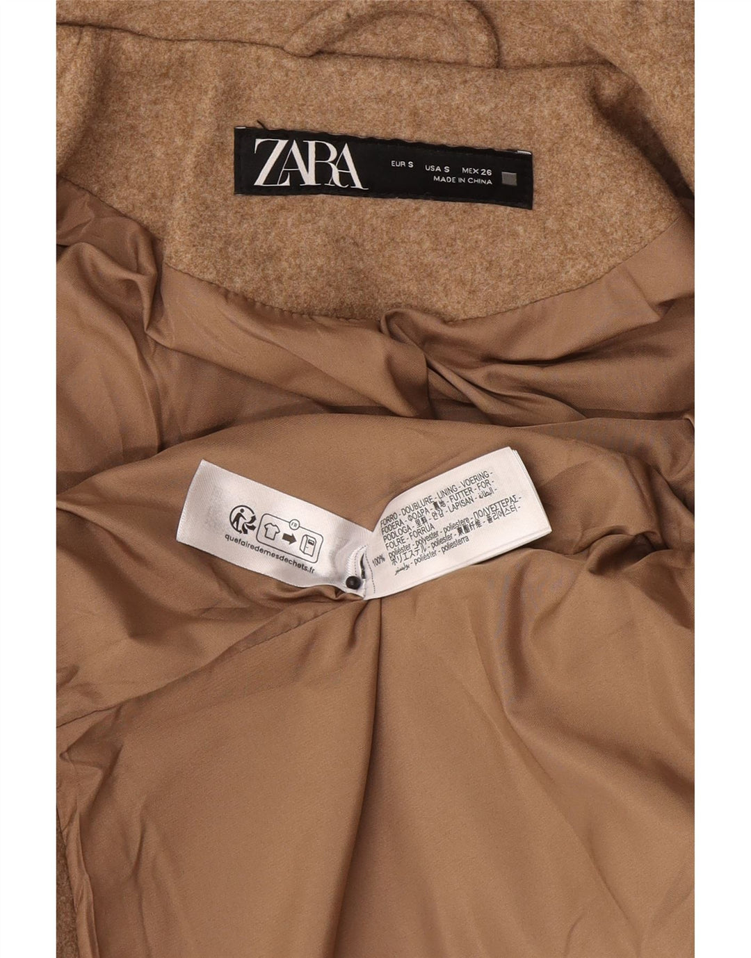 Zara Womens Bomber Jacket UK 10 Small Brown Polyester