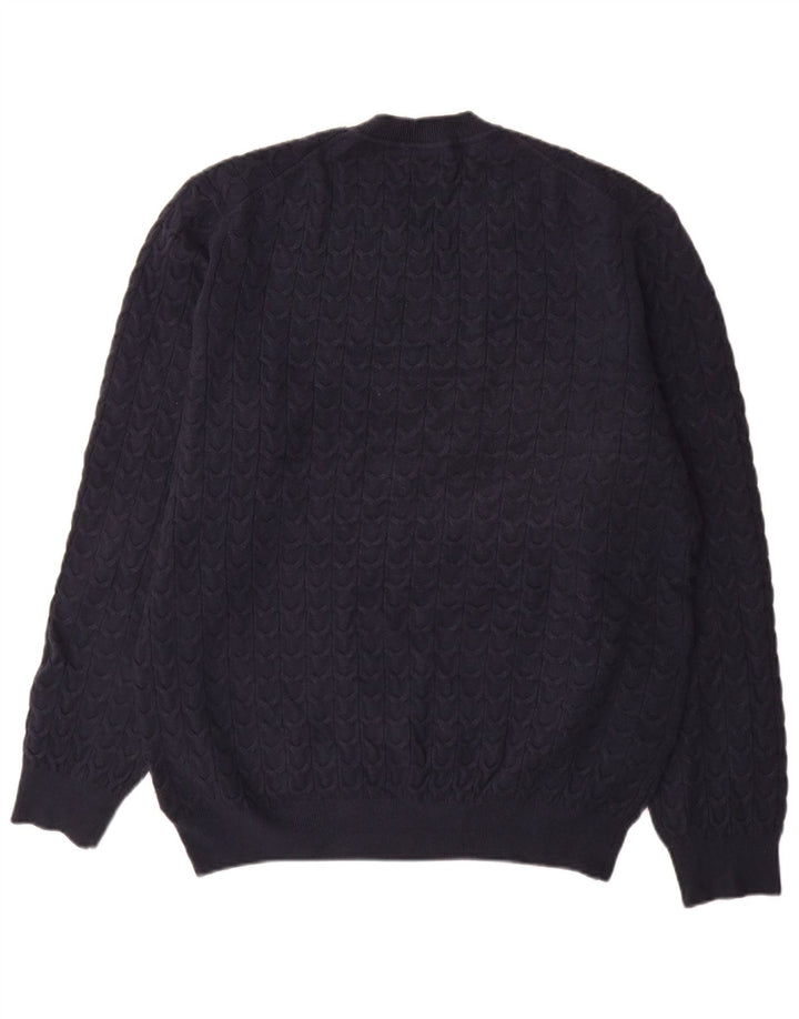 Massimo Dutti Herre Crew Neck Jumper Sweater XL Navy Blue Viscose