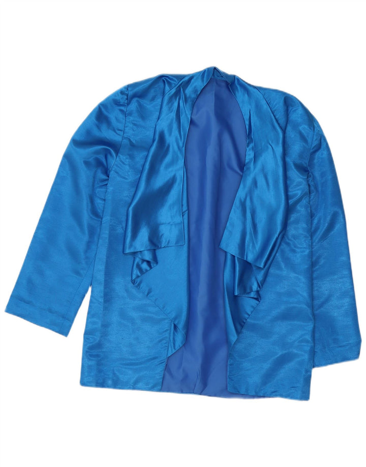 VINTAGE Womens 3/4 Sleeve Cardigan Top UK 14 Medium Blue